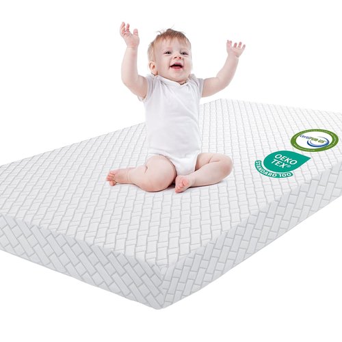 HREVAI Pack and Play Mattress,38"x26" High Resilience Dual Sided Memory Foam Pack N Play Mattress Pad for Baby,Mattress for Pack N Play with Breathable Removable Cover Non-Slip Bottom