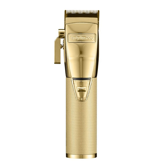 BaBylissPRO GOLDFX+ Professional Barber Cord/Cordless Hair Clippers for Men, All Metal, Lithium Battery with 3-Hour Runtime, Gold