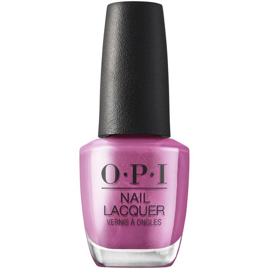 OPI Nail Lacquer CosMIC Drop | Opaque Dark Pink Metallic Chip Resistant Nail Polish | Metallic Mega Mix Collection