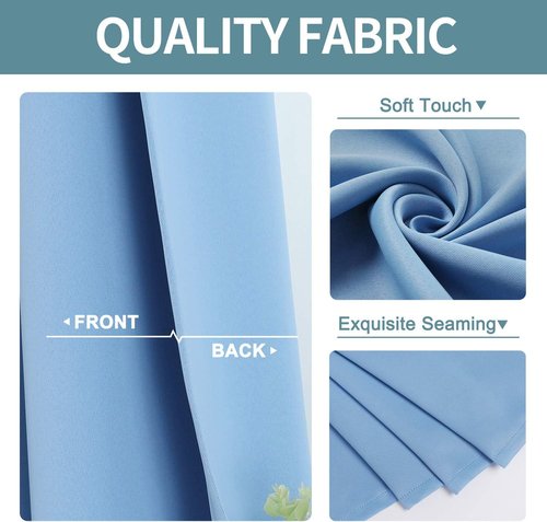 ChrisDowa Grommet Blackout Curtains - Thermal Insulated Room Darkening Panels (Sky Blue, 52W x 84L)