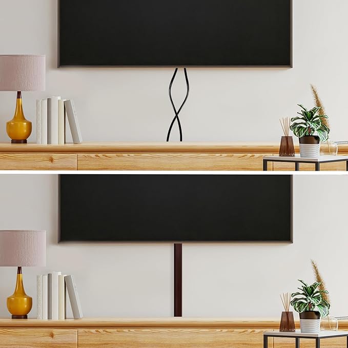 TV Cord Hider – Flexible Wall Cord Cover Slim Design Silicone Cable Raceway - Self Adhesive, Cut to Size Design for Hiding Wires on Wall - Clean Home Setup Cable Concealment (Dark Brown, 6 Feet)