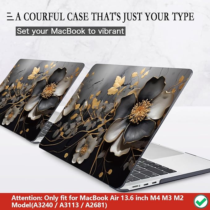 CISSOOK Compatible with MacBook Air 13.6 inch 2026 2025 2024 2023 2022 Release M5 A3449 M4 A3240 M3 A3113 A2681 M2, Floral Hard Shell Case Keyboard Skin Cover Screen Protector - Abstract Oil Painting