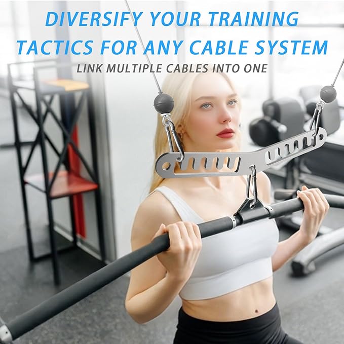 Lights Mountain Adjustable Double to Single Pulley Adapter Plate – Multi-Slot Stainless Steel Cable Machine Connector with 3 Carabiners for LAT Pulldown, Biceps, Triceps & Functional Fitness