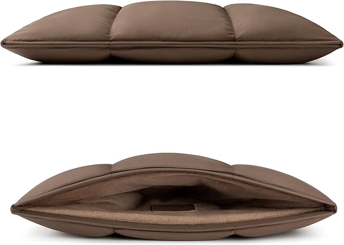 Comfyable Puffy Laptop Sleeve 13 Inch 14 Inch, Quilted Puffer Laptop Carrying Case for Women, Pillow Case Compatible with MacBook Air/Pro M5 M4 M3 M2 Pro/Max 2026, 13" MacBook Neo A18, Mocha Brown
