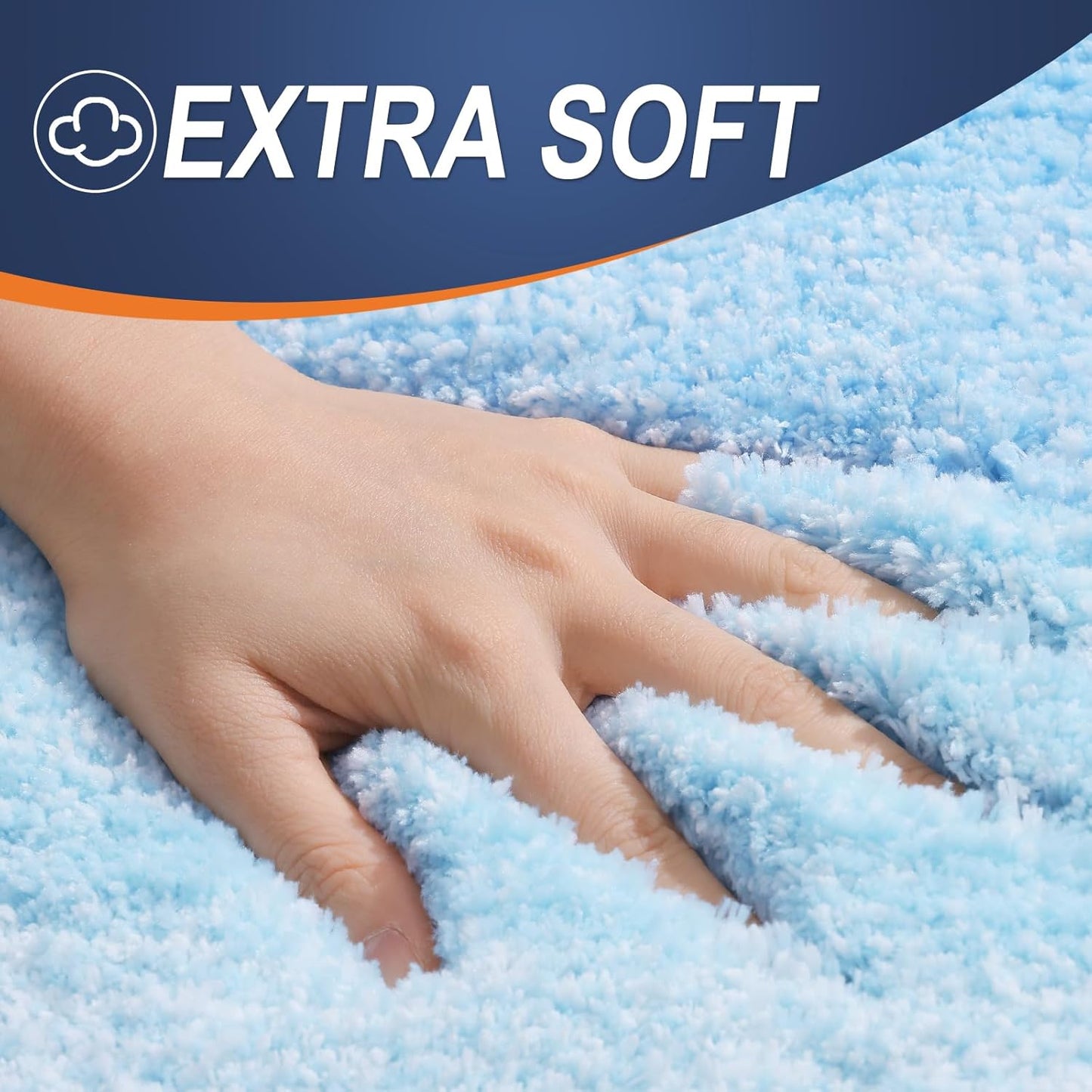 OLANLY Bathroom Rugs - Extra Soft Microfiber Mat, Quick Dry & Machine Washable | 36x24, Sky Blue