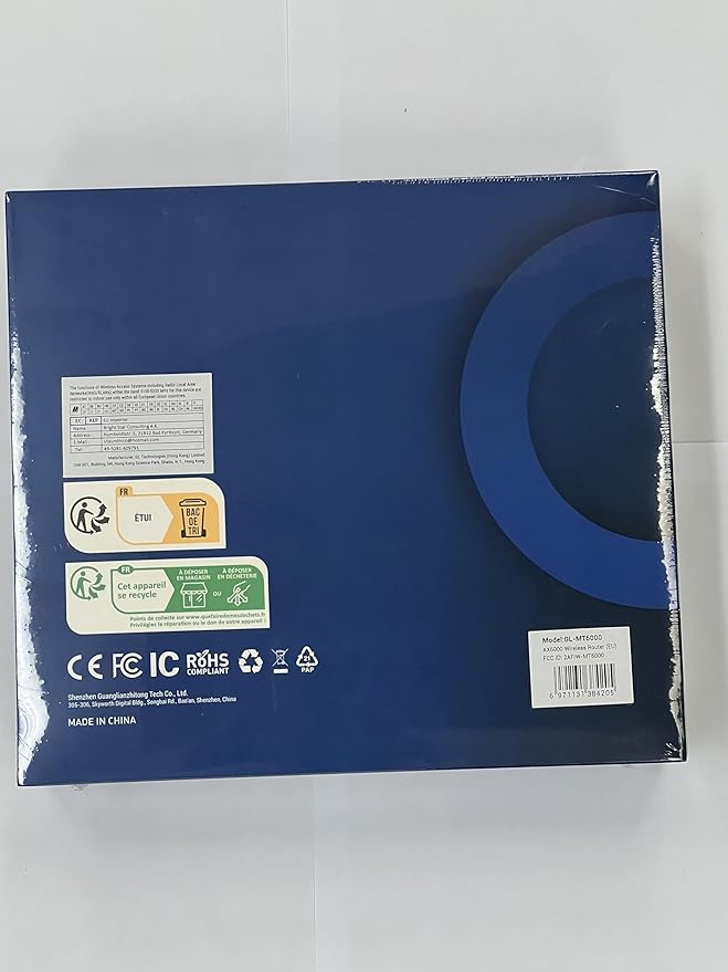 GL.iNet GL-MT6000 (Flint 2) WiFi 6 High Speed Gaming Routers for Wireless Internet, 2 x 2.5G Ethernet Ports, Long Range Computer VPN WiFi Router, Home & Business