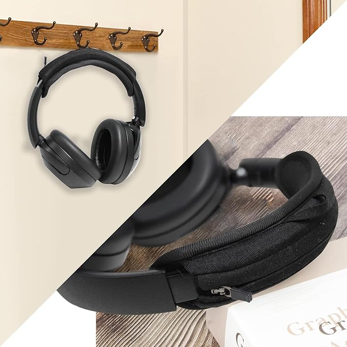 Adhiper Universal Headphone Headband Cover for Sony Beats Bose Soundcore HyperX ATH Skullcandy JBL Jabra, Headband Cover Cushion Protector for Sony XM5, XM6 & Skullcandy Crusher Evo & ANC 2 - Black