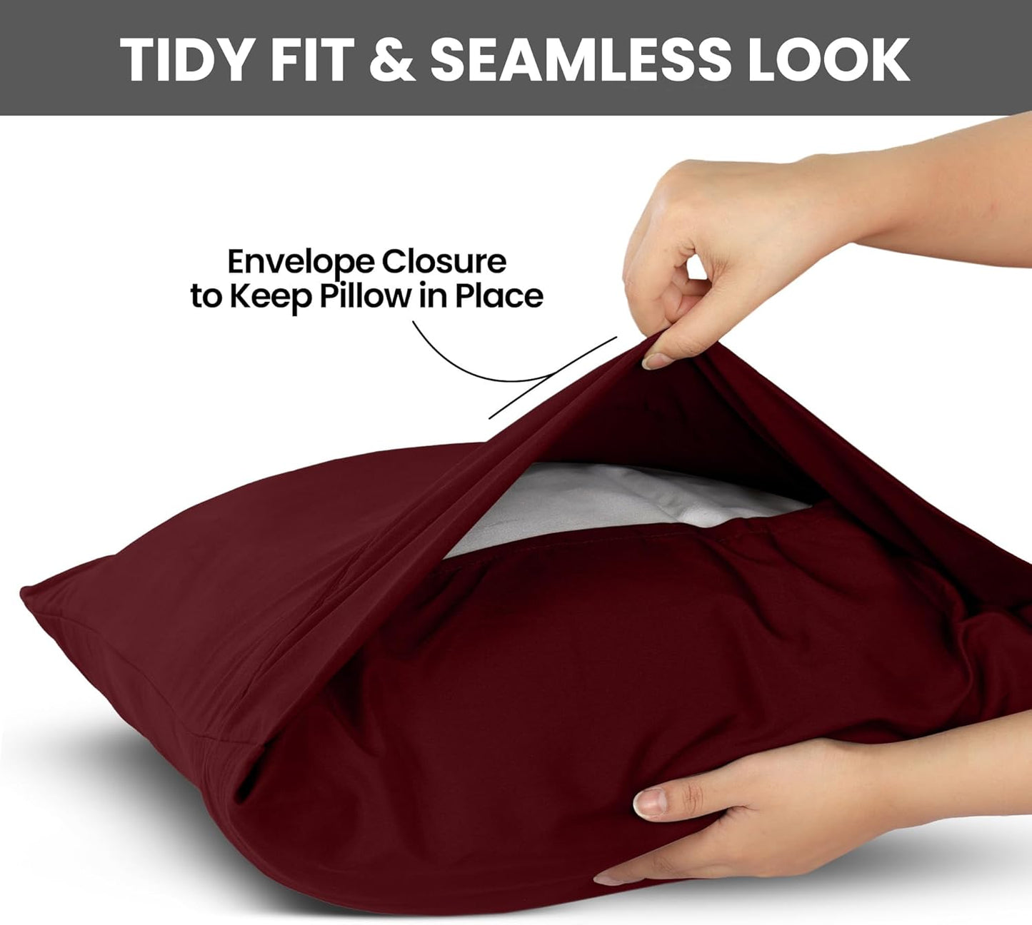 Utopia Bedding Queen Pillow Cases - Soft Brushed Microfiber - 2 Pack, Envelope Closure | 20 x 30 Inches, Burgundy