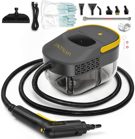 Skiennix Steam Cleaner - 1600W Handheld High-Pressure Steamer with 1.69QT Tank & 15 Accessories for Home Cleaning