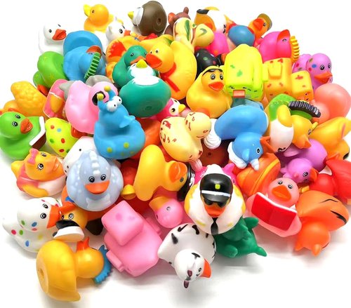 LINICE Mini Rubber Ducks - 30 Pcs Assorted Bath Toys for Toddlers | Perfect Party Favors & Gifts