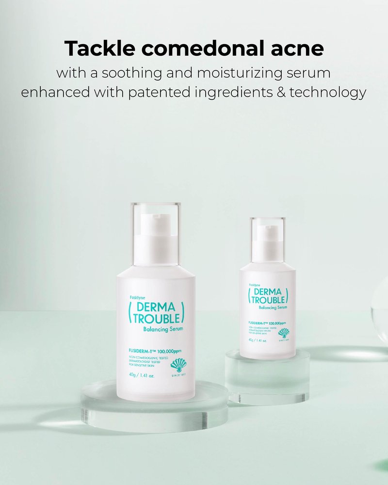 Fusidyne Derma Trouble Balancing Serum (1.4oz) - Korean Skin Care Serum with Fusiderm-T 100,000ppm to Help Support Moisture and Oil Balance for Acne-Prone Skin
