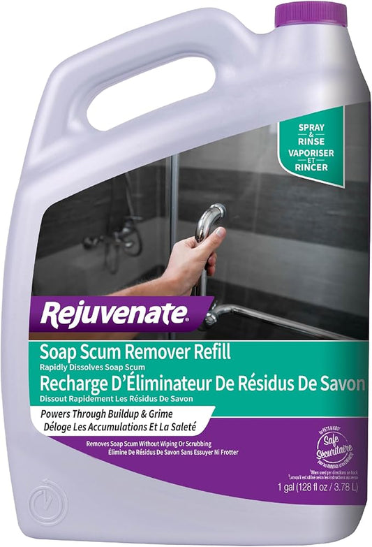 Rejuvenate Soap Scum Remover Refill Easily Dissolves Soap Scum Without Scrubbing, 1 Gallon