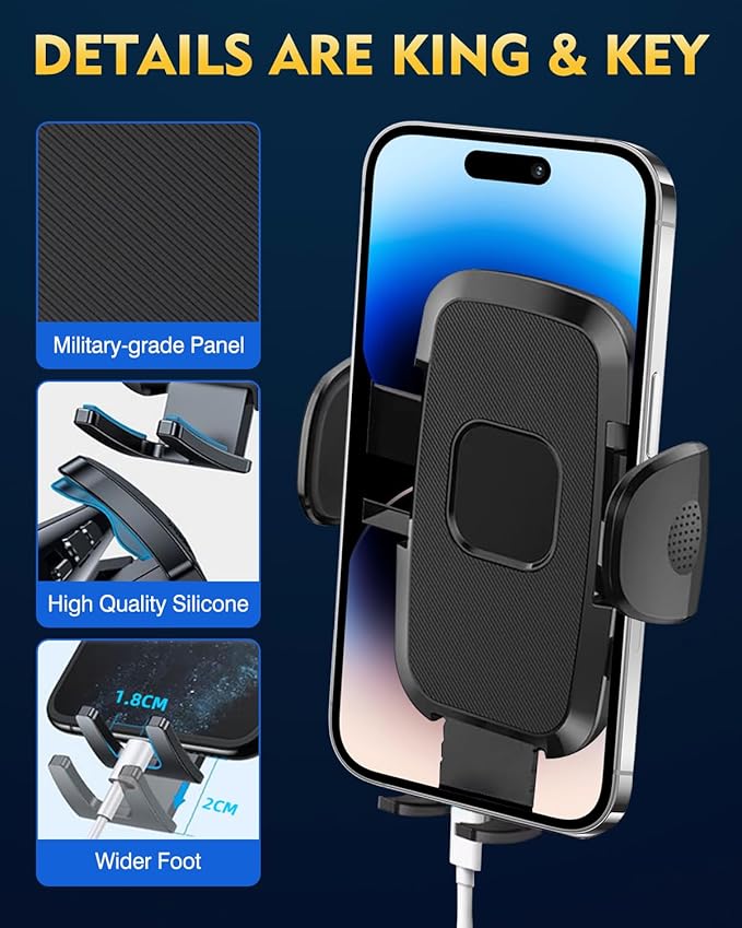 [Military-grade Construction] Phone Holders for Your Car【Upgraded Suction & Clip】Cell Smartphone Mount Universal Windshield Dashboard Vent Stand Truck Cradle for iPhone 17 Pro Max 16 15 Samsung