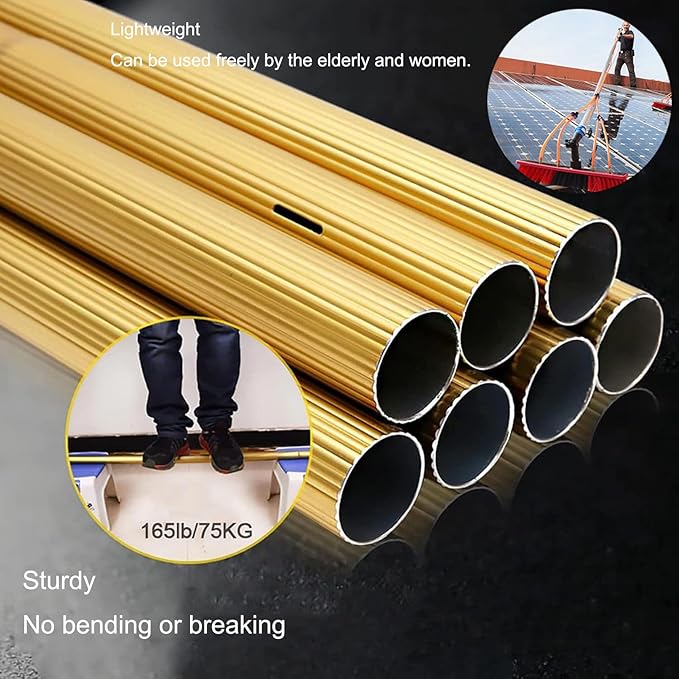 13m/43FT Water Fed Pole & Backpack/Window Cleaning Telescopic Brush/Extendable Window Washer Ideal for Conservatory roof Cleaner Photovoltaic Panel Cleaning.