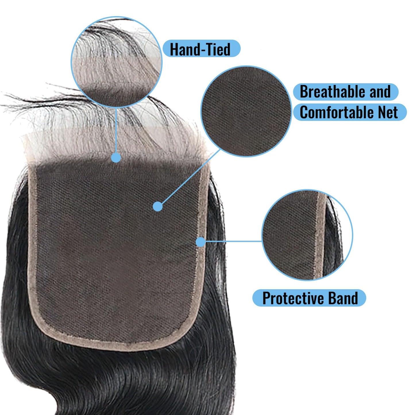 5x5 Deep Wave Lace Closure Human Hair HD Lace Closure Pre Plucked With Baby Hair Free Part 100% Brazilian Virgin Human Hair for Black Women Natural Color 12 Inch