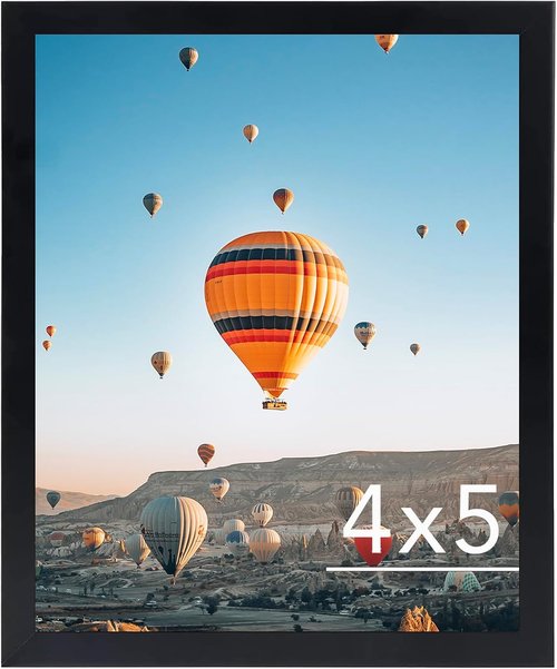 JCJMY 4x5 Picture Frame - Black Wall Mount & Tabletop Display | Shatter-Resistant Plexiglass