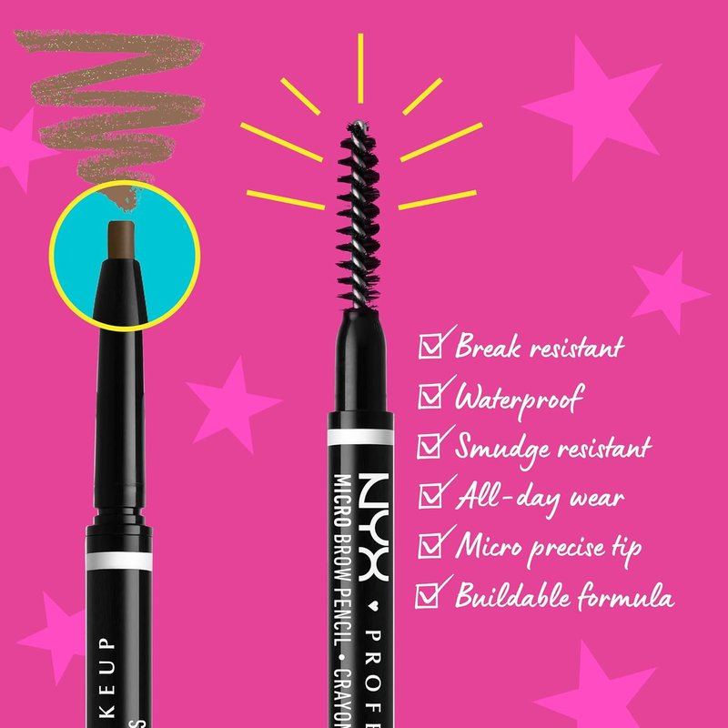 NYX Micro Brow Pencil & Epic Ink Liner Set | Waterproof Eyebrow & Liquid Eyeliner - Black
