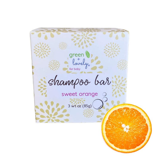 Green + Lovely Sweet Orange Baby and Kids Shampoo + Body Bar /// Gentle SLS, Sulfate, and Paraben free hair and body wash for babies and kids