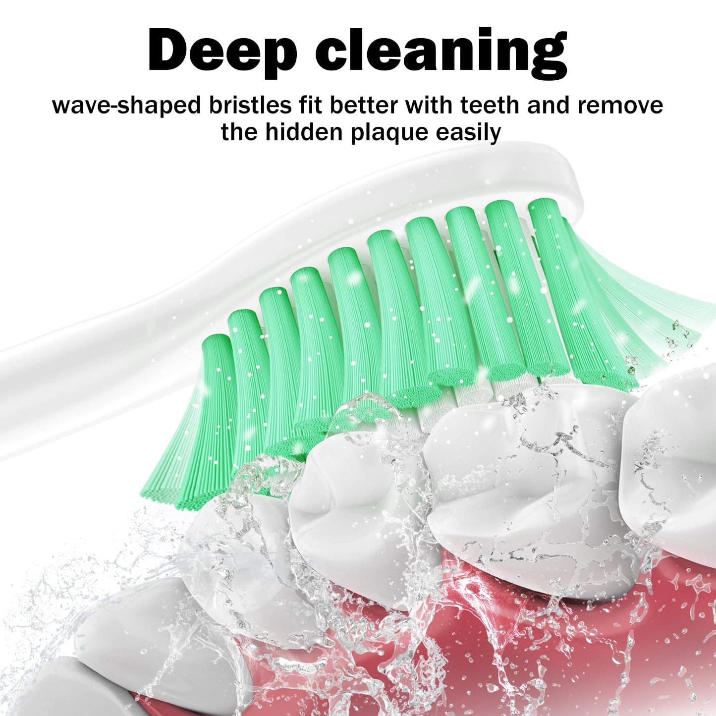 Toothbrush Heads for Philips Sonicare Replacement Brush Heads Fit E-Series Essence Xtreme Elite Advance and CleanCare, 6 Pack, HAPPYMOMO