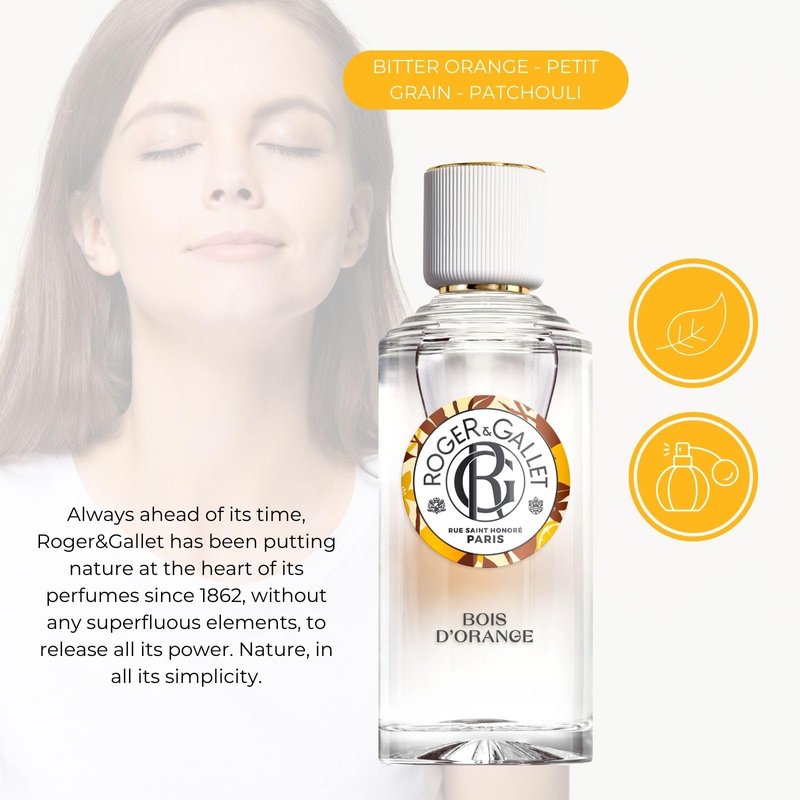 ROGER & GALLET Wellbeing Fragrant Water Spray – Light Eau Fraîche Body Mist with Natural Origin Ingredients, Refreshing Everyday Fragrance for Women (Bois d'Orange | 3.3 Oz.)