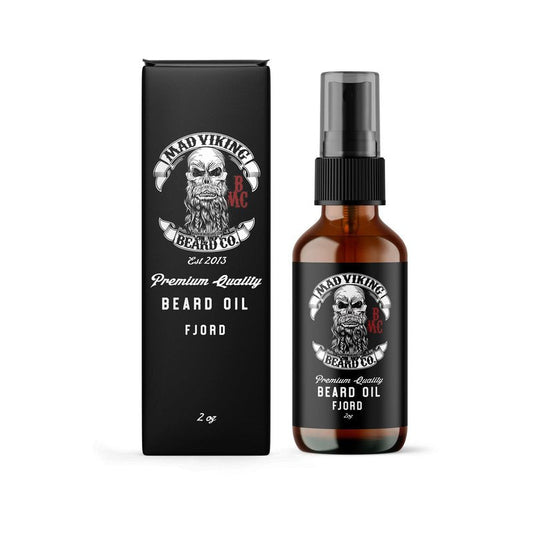 Mad Viking Fjord Beard Oil - Hydrate, Soften And Grow Your Beard Naturally. Fight Itch And Dandruff With A Crisp Yet Woodsy Mint, Orange, Cedarwood & Sandalwood Scent. Made In The USA - 2oz