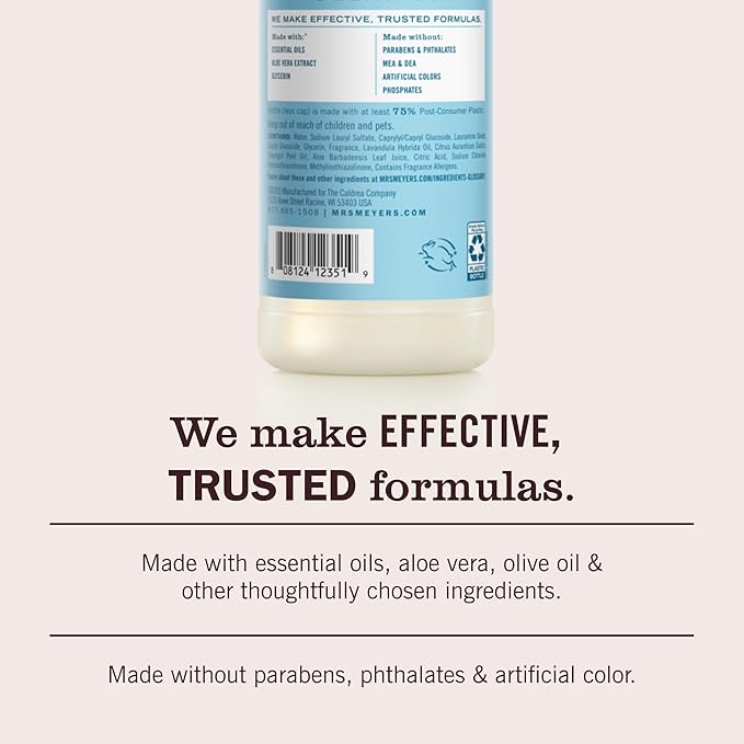 MRS. MEYER'S CLEAN DAY Liquid Dish Soap, Peony, 16 fl. oz - Pack of 6