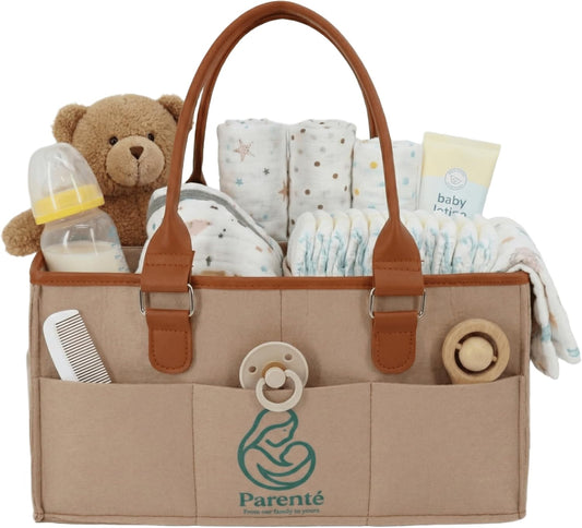 Skiennix Diaper Caddy Organizer - Portable Nursery Storage Bin with Handles | Large Capacity for Baby Essentials