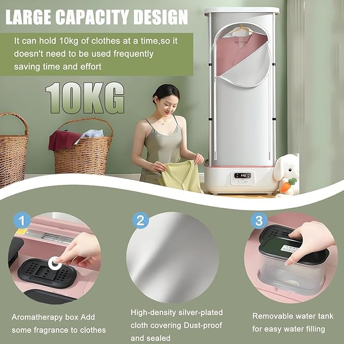 Upgraded Garment Steamers, Vertical Steam Iron Automatic Steam Closet Folding Clothes Machine, Control Electric Clothes Drying Rack for Clothes Fabric