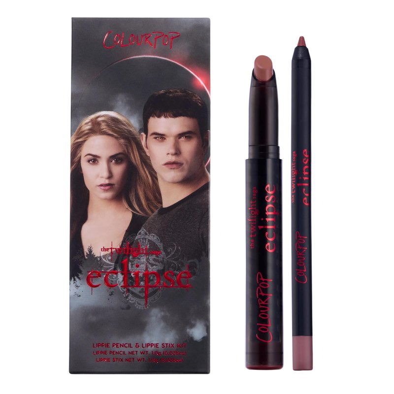 ColourPop x The Twilight Saga Eclipse Lip Kit - Pinky Nude Lip Combo with Lippie Stix Lipstick + Lippie Pencil - Long Lasting, Ultra-Pigmented Cream Finish - Opposites Attract (2 Count)