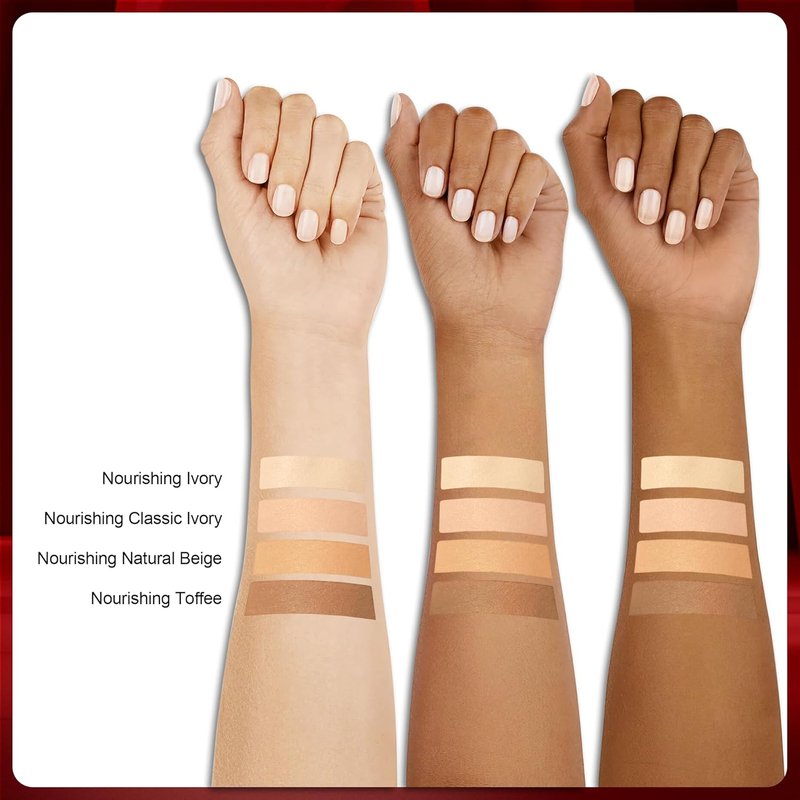 Dewy Liquid Foundation - Hydrating, Lightweight Formula for Medium-Full Coverage | Waterproof for Dry/Combination Skin, 30g, Nourishing Ivory