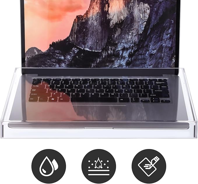 UKCOCO Transparent Acrylic Keyboard Protector Cover Waterproof Dust Hood for 13.77 X 9.84 Inch Laptop and Desktop Keyboard Accessories