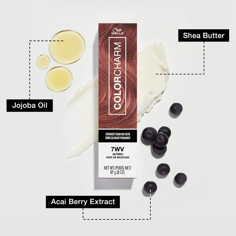 COLORCHARM Permanent Cream Hair Color, 7BC Coffee Ice Cream, 2 oz.