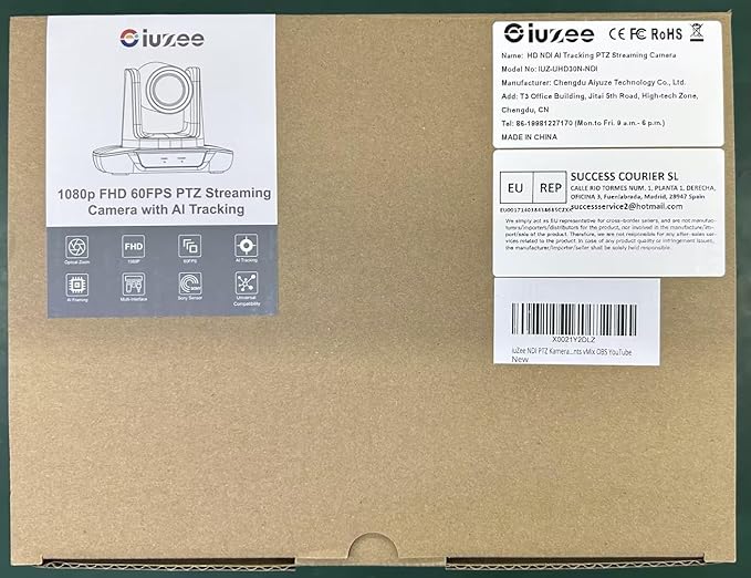 iuZee NDI PTZ Camera AI Auto Tracking 3G-SDI/USB3.0/HDMI/LAN PoE 30X Optical and 8X Digital Zoom Live Streaming Camera 1080P 60FPS for Church Services Worship Education Events vMix OBS YouTube