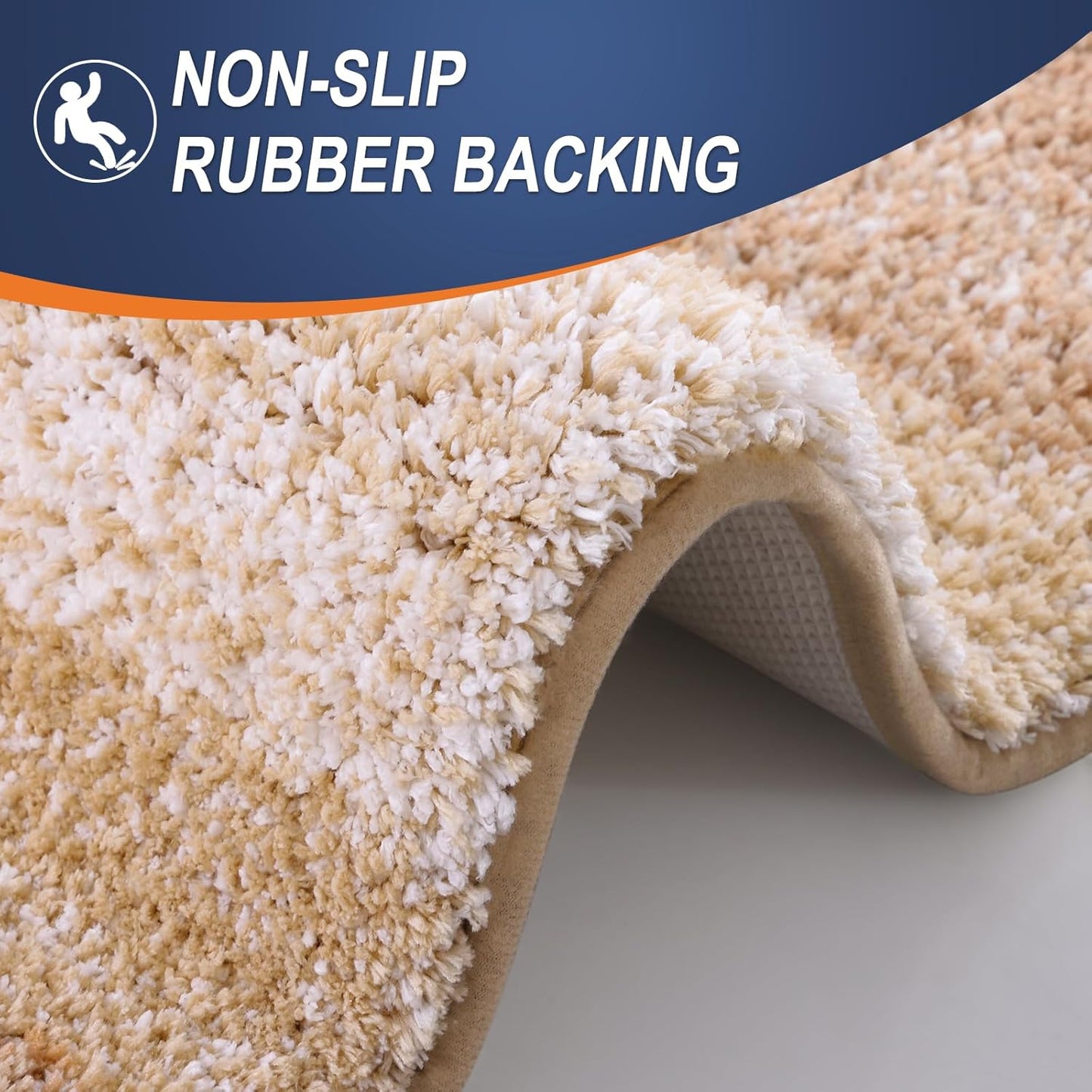 OLANLY Bathroom Runner Rug - Extra Soft Microfiber Mat | Quick-Dry, Washable 70x24, Beige