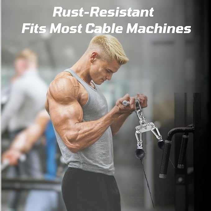 Lights Mountain Double to Single Cable Machine Adaptor Plate with Swivel, Heavy Duty Stainless Steel 6mm, Rust-Resistant Attachment for Gym Pulley System, Fits V Bar, Straight Bar, Rope Handles
