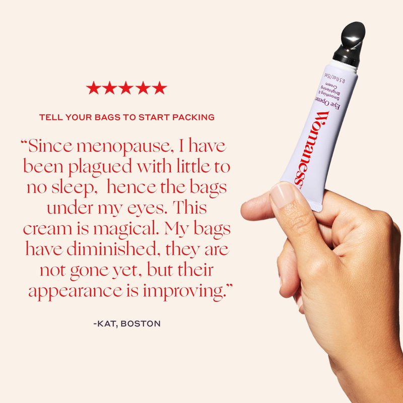 Womaness Eye Opener Under Eye Cream for Puffiness - Fine Lines and Dark Circles - Anti-Aging Treatment with Hyaluronic Acid, Bakuchiol Retinol Alternative and Cooling Applicator - 15ml