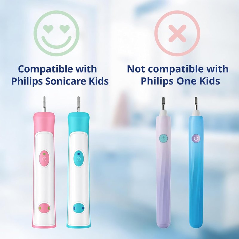 Kids Toothbrush Heads Compatible with Philips Sonicare - Sensitive Replacement Brush Heads for Ages 7-10 | Turquoise - 8 Pack