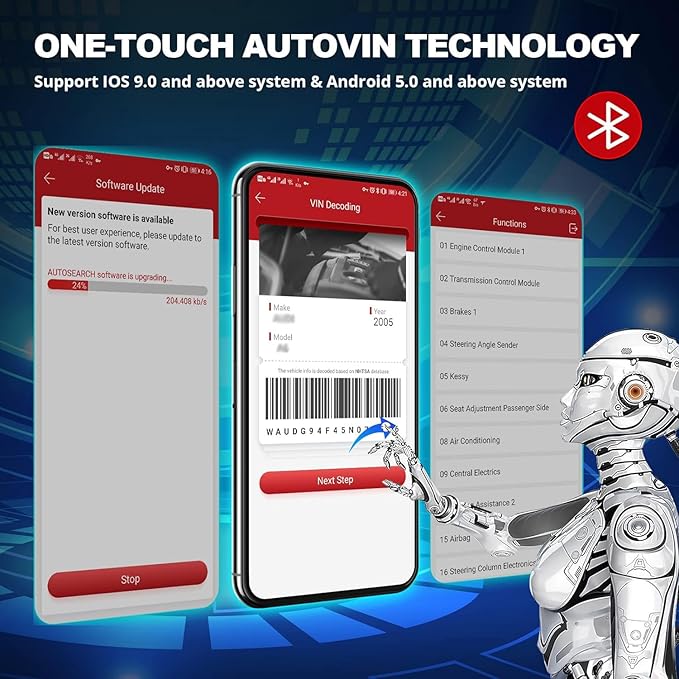 Thinkdiag2 All System Bidirectional OBD2 Diagnostic Scanner for iOS & Android, THINKCAR Bluetooth Scan Tool with CAN-FD Protocol, 15+ Reset Functions, ECU Code, Active Test, AutoVIN, 1 Year Update