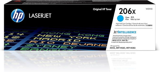 HP 206X Cyan High-Yield Toner Cartridge | Works with Color LaserJet Pro M255, MFP M282, M283 Series | W2111X