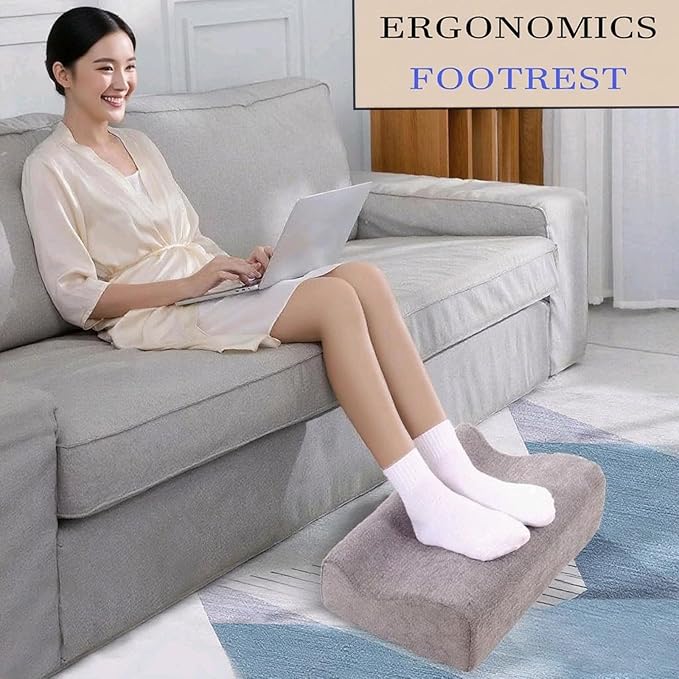 Foot Rest for Under Desk at Work,At Work Soft Ergonomic Footrest,Support Foot Pillow,Heel Chair,Leg Elevation Pillow(Dark Gray)