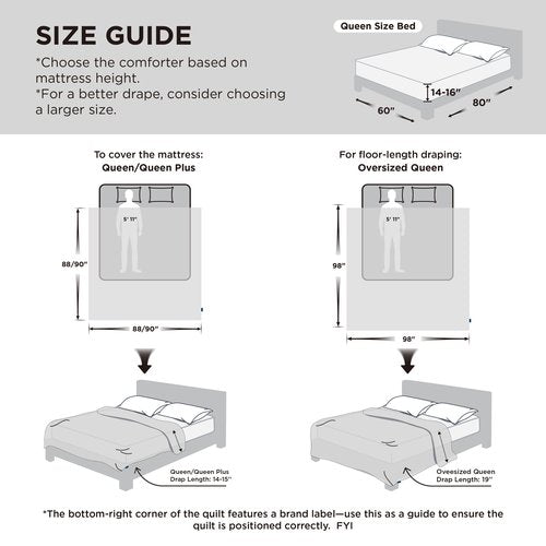 Bedsure Comforter Duvet Insert - Quilted Comforters Oversize Queen Size, All Season Duvet, GentleSoft Down Alternative Bedding, with 8 Tabs, Gifts for Women/Men, White, Oversize Queen 98 x 98 Inches