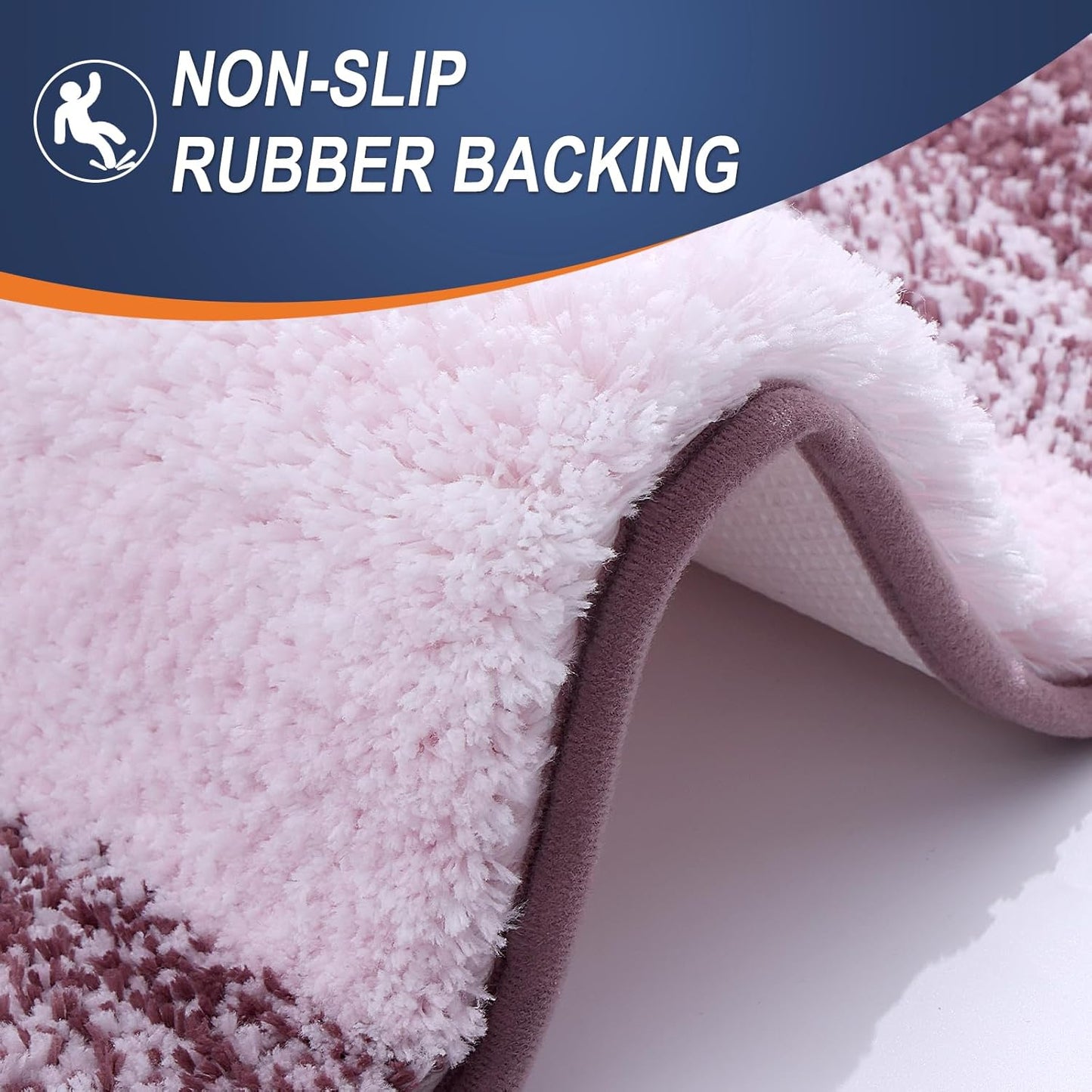 OLANLY Large Bathroom Rugs Mat - Extra Soft Microfiber, Quick Dry & Machine Washable | 40x24, Mauve
