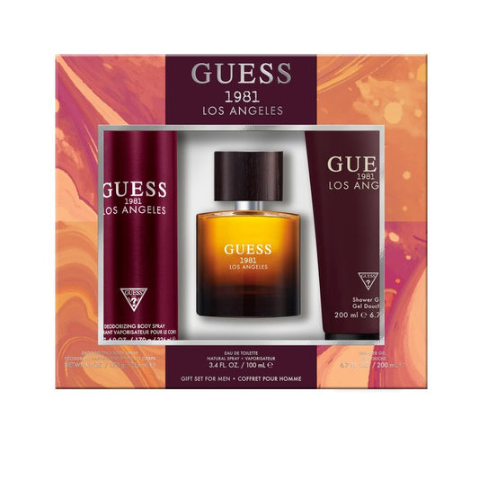 Guess 1981 Los Angeles Men/Homme Eau de Toilette 3 Piece Gift Set - Cologne Spray 3.4 Fl. Oz., Deodorizing Body Spray 6.0 Oz., & Shower Gel 6.7 Fl. Oz.