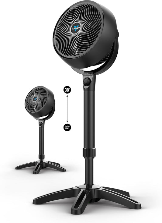 Vornado 683 Pedestal Fan - 3-Speed Adjustable Height (32-38 in) for Powerful Whole Room Circulation - Black