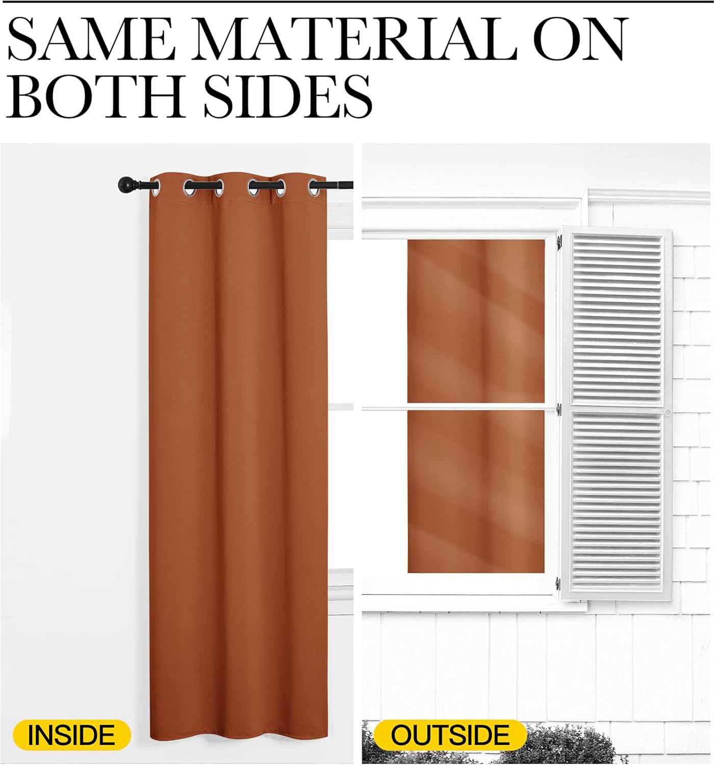 NICETOWN Blackout Curtains - Thermal Insulated Grommet Drapes for Halloween | 42 x 84 Inches, Burnt Orange