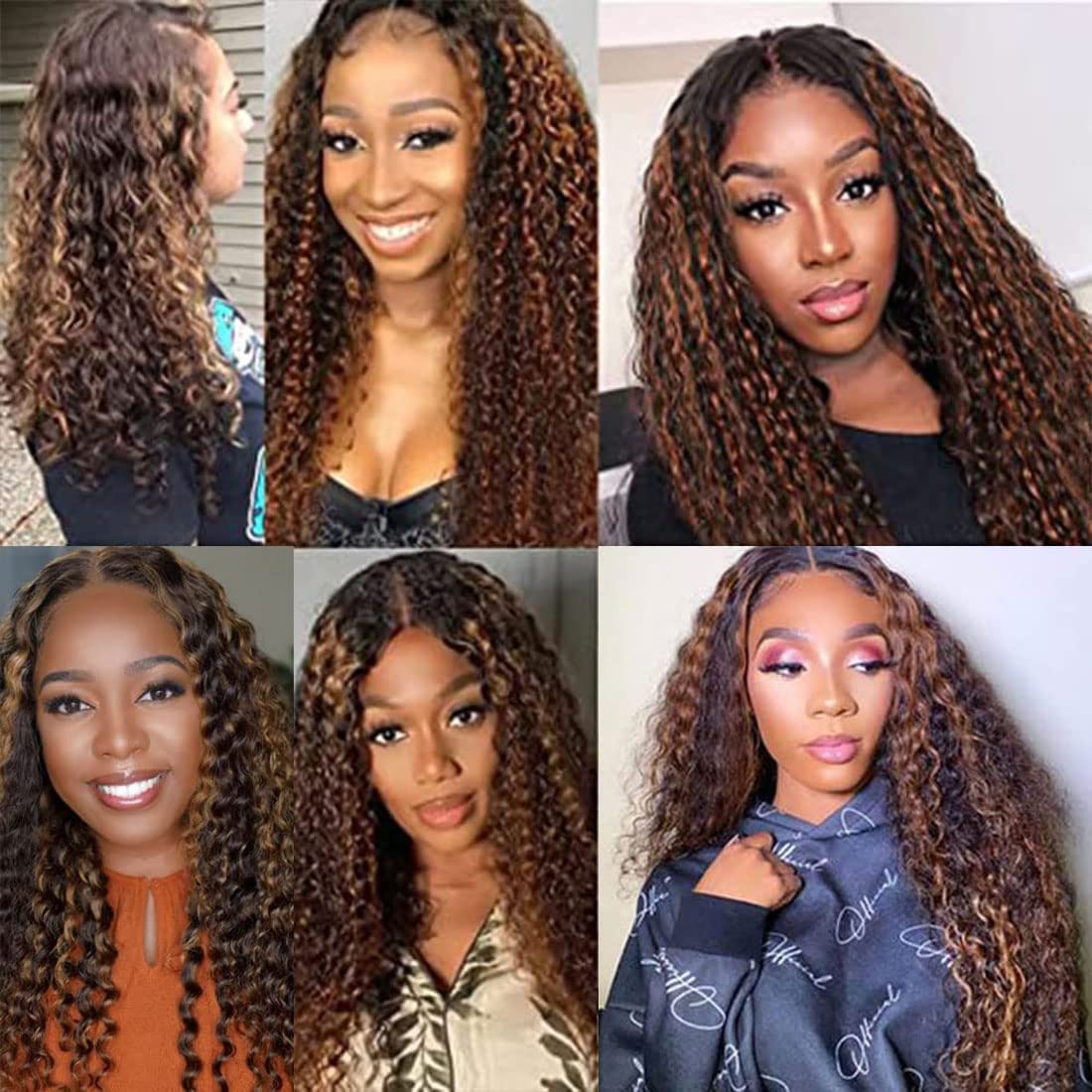 Brown Human Hair Ombre Bundles P430 Deep Wave Bundles Dark Brown Human Hair Bundle 12 14 16 Inch Brazilian Virgin Remy Hair Ombre Deep Wave Bundles Highlight Bundle
