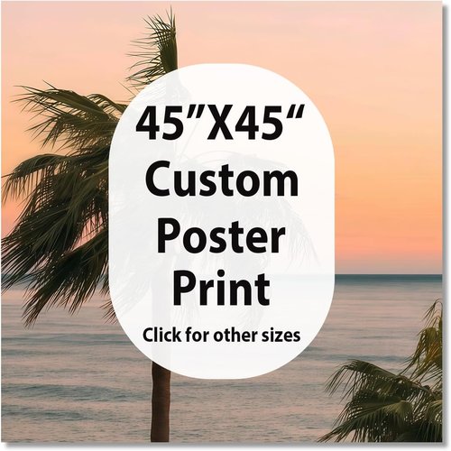 JIMUJIA Custom Canvas Art Print - Personalized Unframed Wall Decor | 45"x45" Custom Portrait for Home & Office