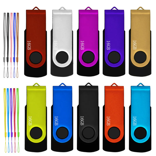 USB Drives 16GB USB 2.0 Flash Drive 10 Pack Nicepicten Thumb Drive Colorful Swivel Zip Jump Drive Memory Stick Pendrive USB Storage Flash Drive 16GB Ideal for Home & Office Shared Data Storage