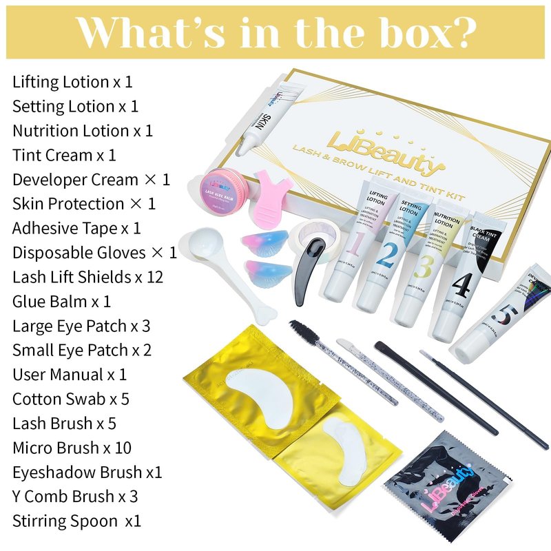 Lash Lift and Color Kit, Brow Lamination Kit with Color, DIY Eyelash Perm Curling for Voluminous Lashes and Brows, Home and Salon Use – Libeauty