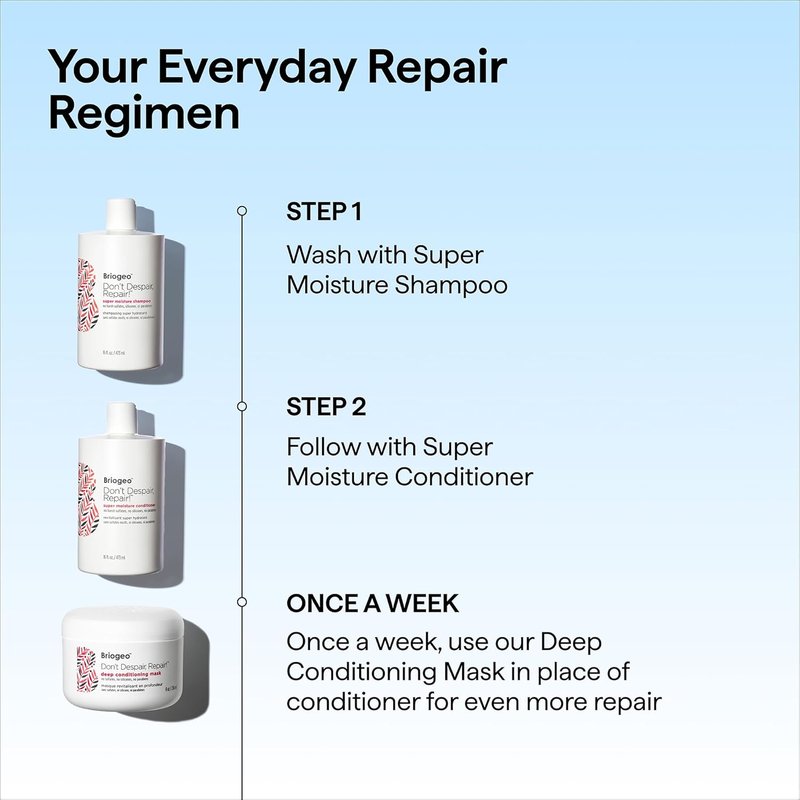 Briogeo Don't Despair, Repair! Deep Conditioning Mask - Protein & Moisture Balance for Dry, Damaged Hair | Vegan & Cruelty-Free